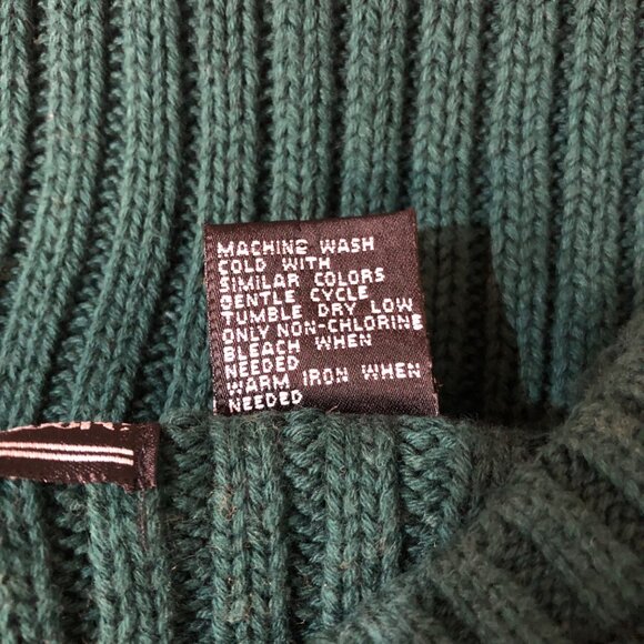 Preswick & Moore Mens Hunter Green Ribbed Knit 100% Cotton Sweater Size M - Picture 4 of 6